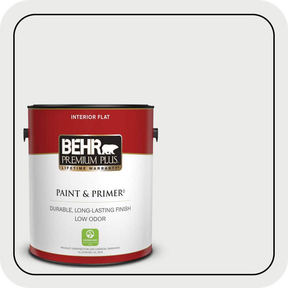 BEHR PREMIUM PLUS 1 gal. #PWN-36 Celestial Glow Flat Low Odor Interior Paint & Primer (1)