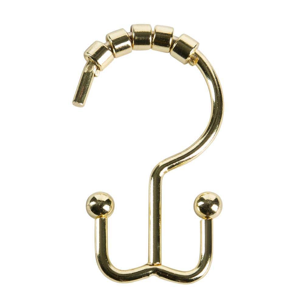 m MODA at home enterprises ltd. 12PK Metal Annex Shower Curtain Rings/Hooks 3 x 1.75 in. Gold (1)