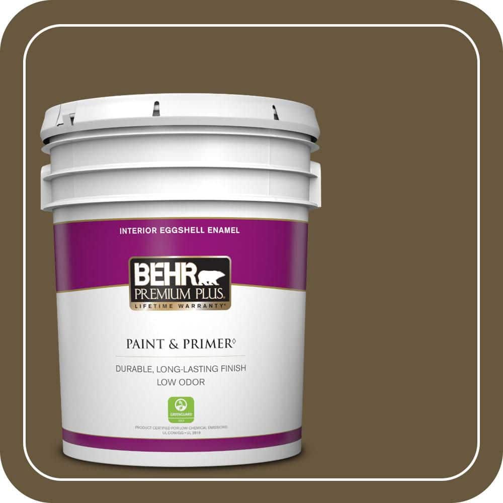 BEHR PREMIUM PLUS 5 gal. #PPU7-01 Moss Stone Eggshell Enamel Low Odor Interior Paint & Primer