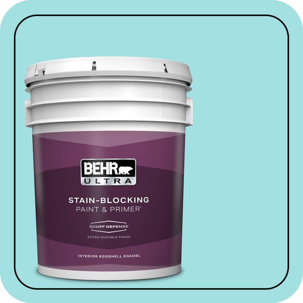 BEHR ULTRA 5 gal. #CE-02 Mermaid Tears Extra Durable Eggshell Enamel Interior Paint & Primer