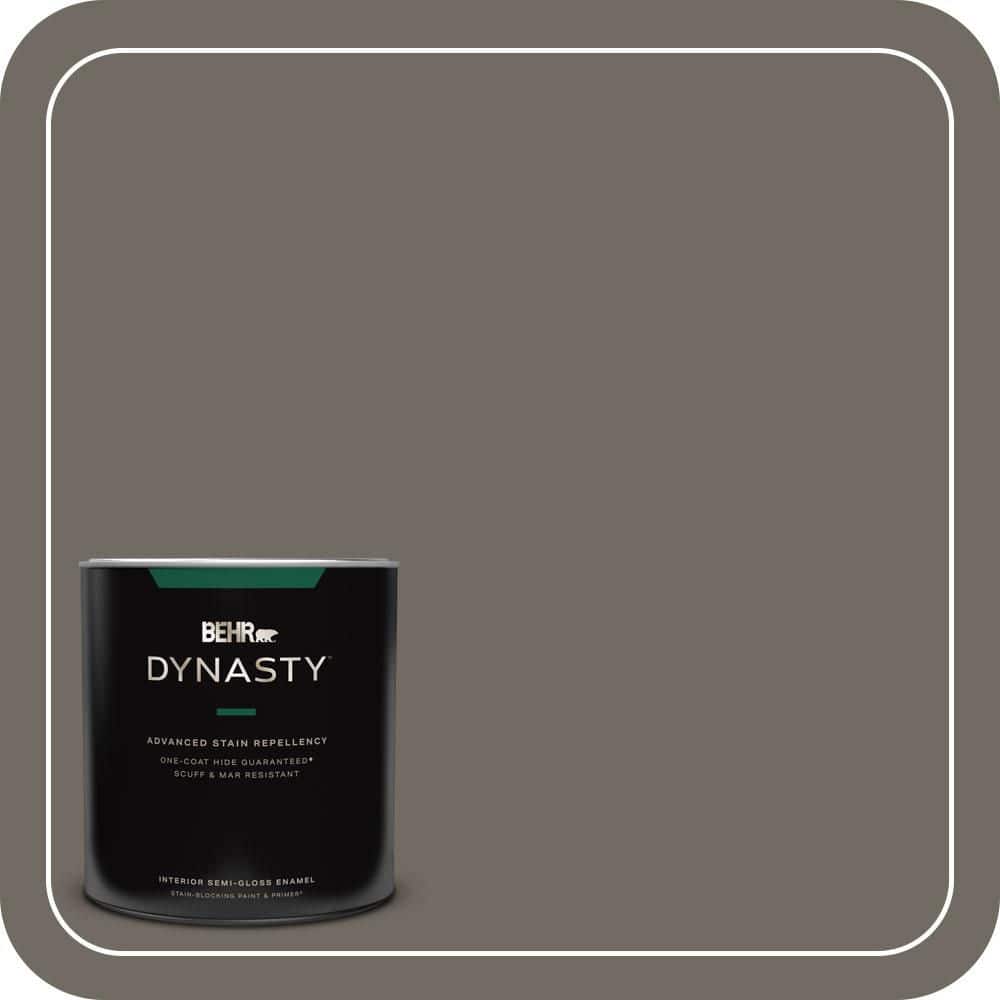 BEHR DYNASTY 1 qt. #PPU24-04 Burnished Pewter Semi-Gloss Enamel Interior Stain-Blocking Paint and Primer