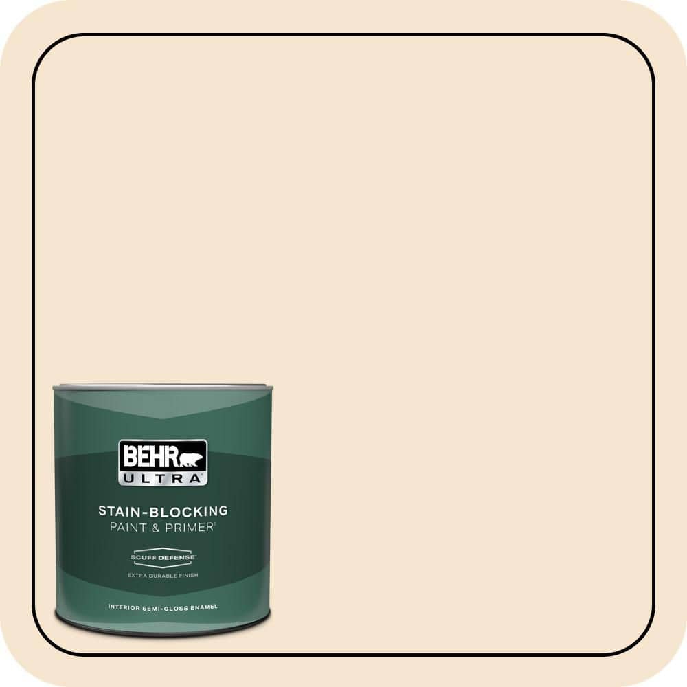 BEHR ULTRA 1 qt. #OR-W03A Peach Meringue Extra Durable Semi-Gloss Enamel Interior Paint & Primer