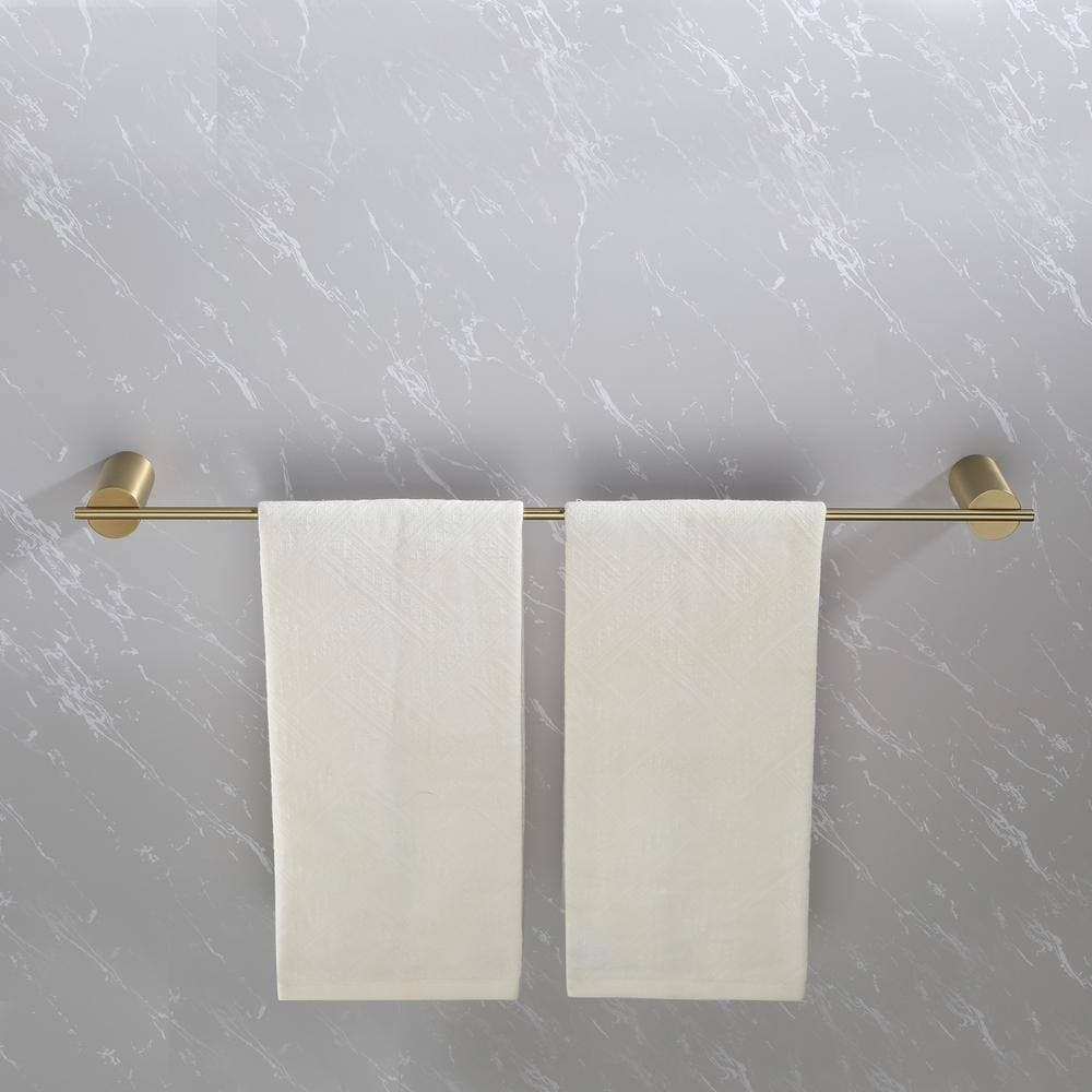 Unbranded 4-Piece Brushed Gold Wall-mounted Bathroom Hardware Towel Rack Set (2)