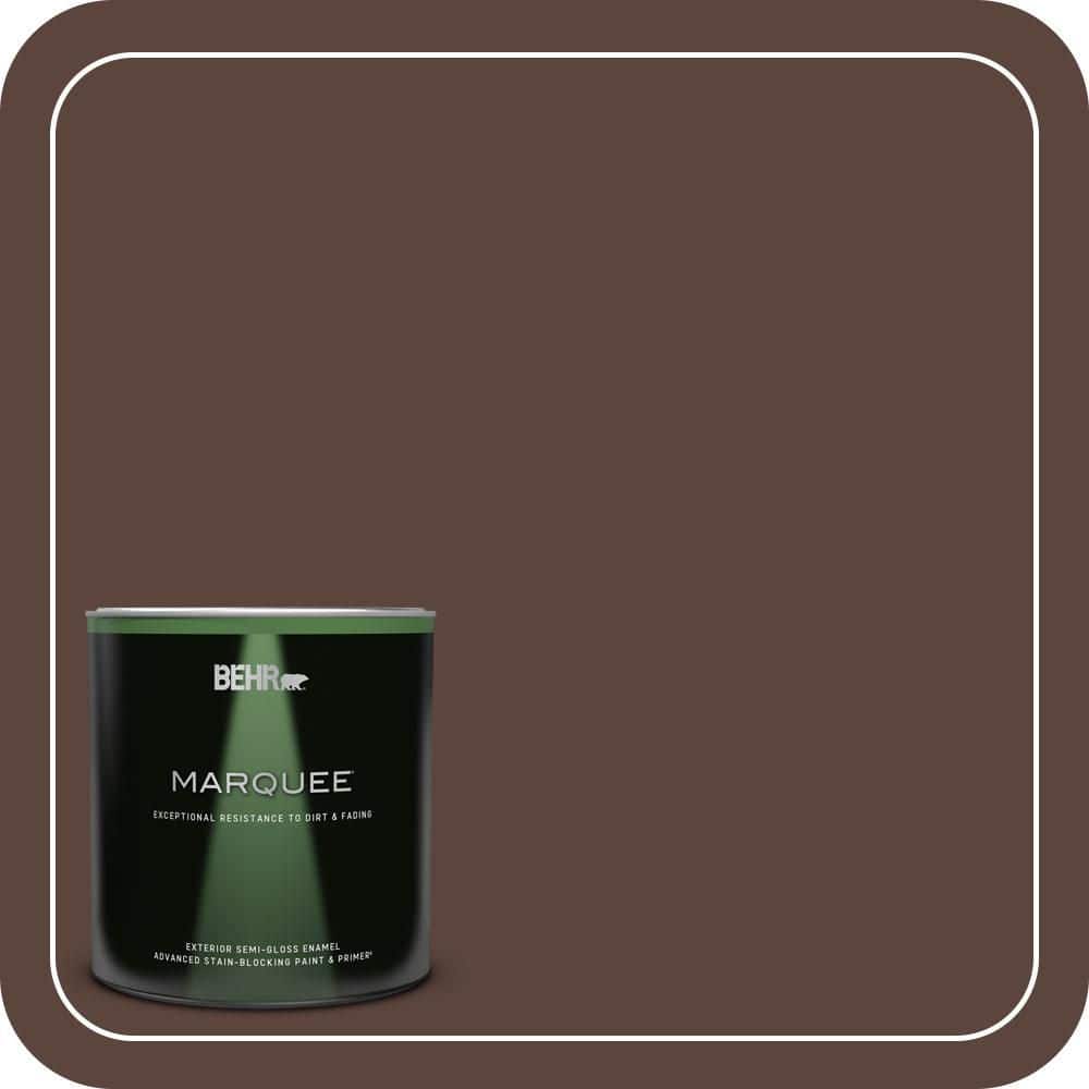 BEHR MARQUEE 1 qt. #T15-5 Heritage Oak Semi-Gloss Enamel Exterior Paint & Primer