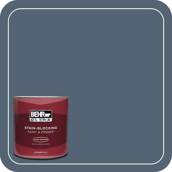 BEHR ULTRA 1 qt. #T17-17 Midnight Show Extra Durable Flat Interior Paint & Primer (2)