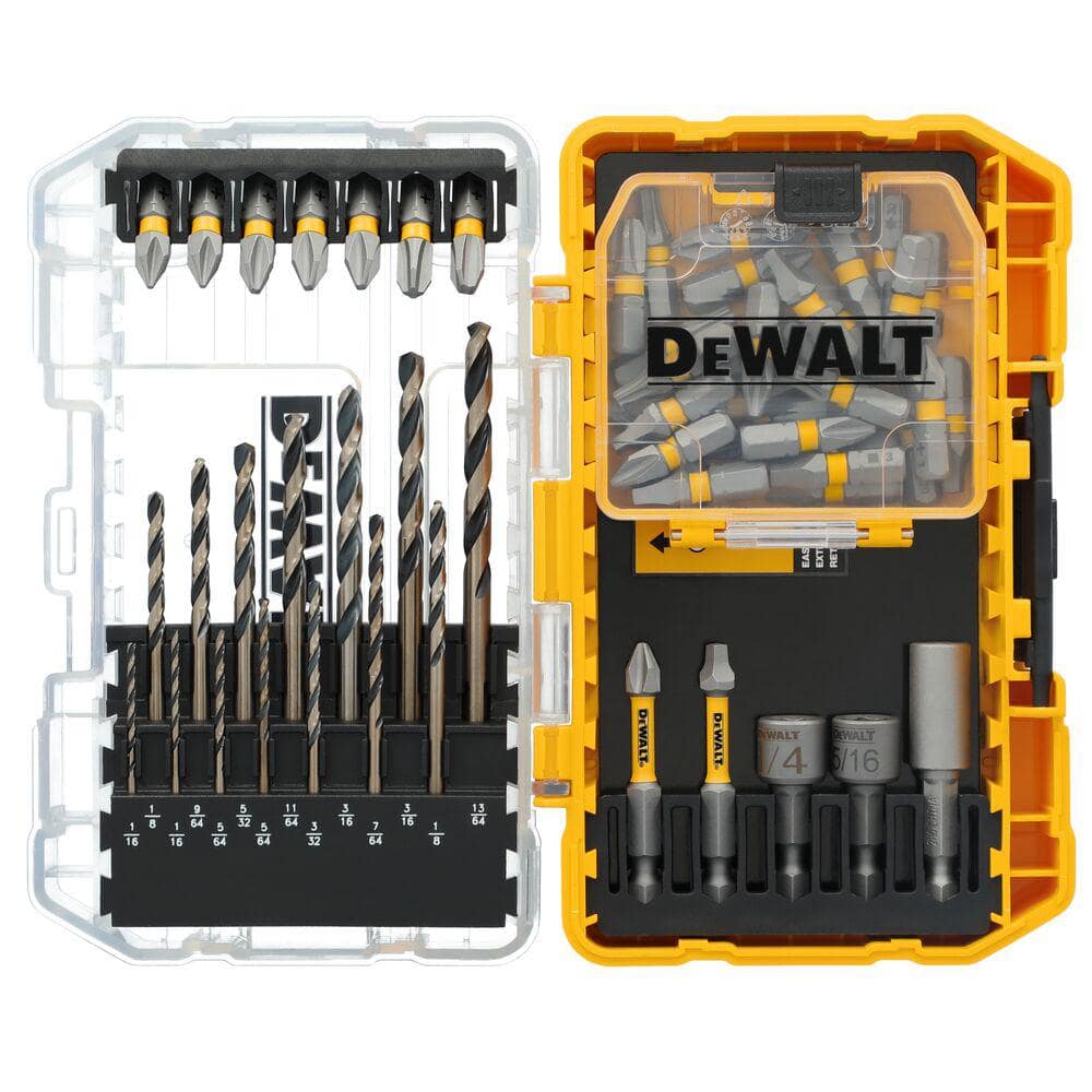 DEWALT MAXFIT ULTRA Assorted Steel Driving Bit and Black and Gold Drill Bit Set (55-Piece) with Case