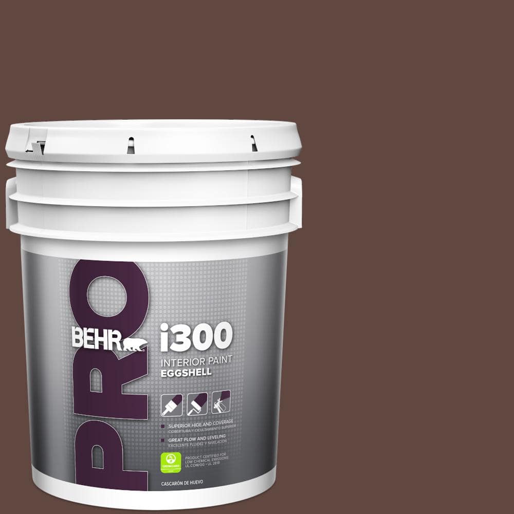 BEHR PRO 5 gal. #180F-7 Warm Brownie Eggshell Interior Paint