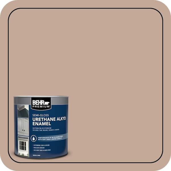 BEHR PREMIUM 1 qt. #760B-4 Adobe Straw Semi-Gloss Enamel Urethane Alkyd Interior/Exterior Paint (2)