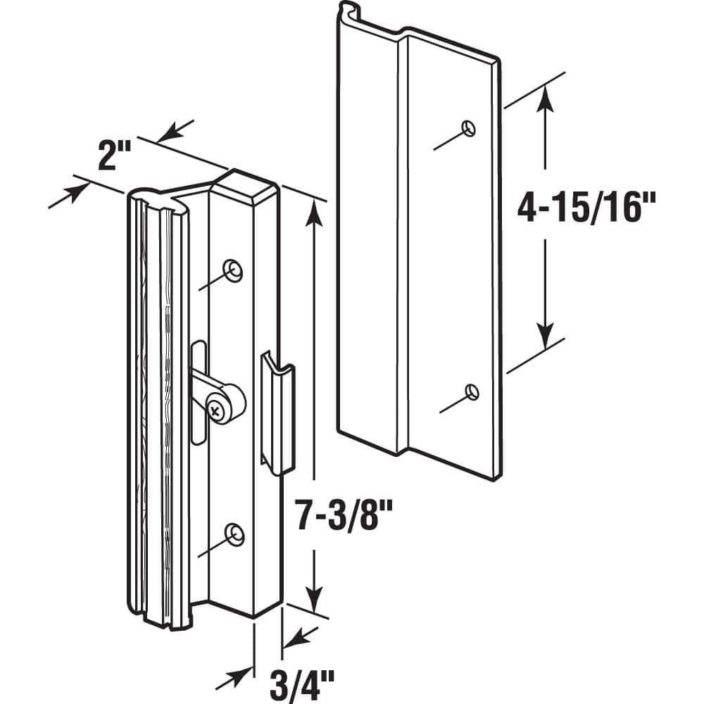 Prime-Line Aluminum Black Sliding Glass Door Handle Set Clamp Style Surface Mount (1-Set) (2)