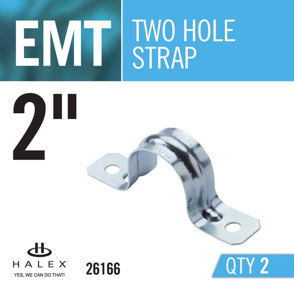 Halex 2 in. Standard Fitting 2-Hole Electrical Metallic Tube (EMT) Straps (2-Pack) (2)