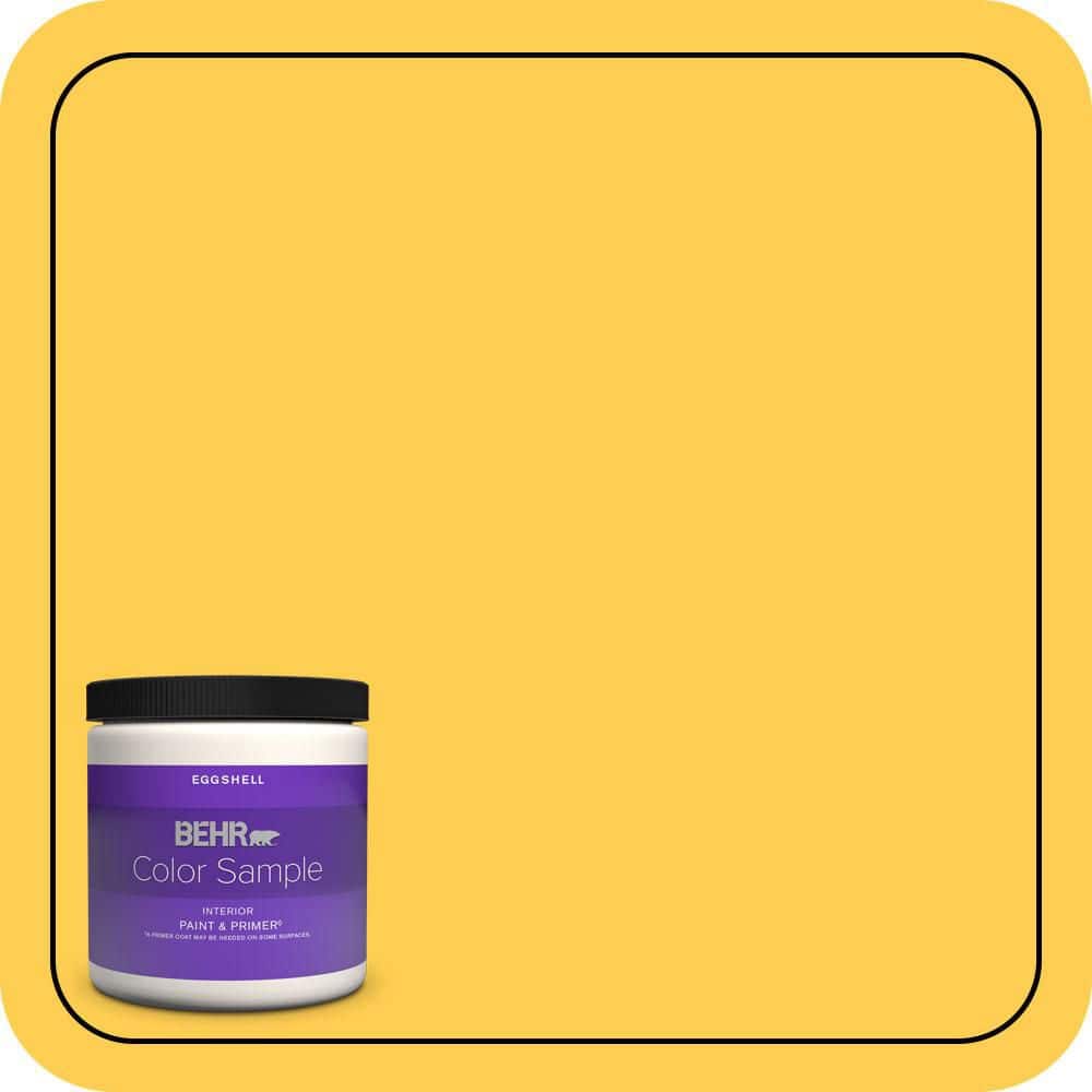 BEHR PREMIUM PLUS 8 oz. #T16-05 Canary Diamond Eggshell Enamel Interior Paint & Primer Color Sample