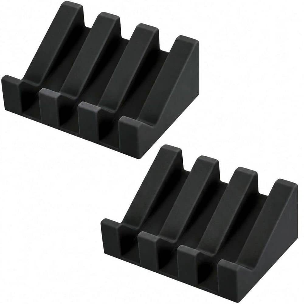 Unbranded 2 Pack Black Silicone Self Draining Waterfall Bar Soap Dish Tray for Kitchen Bathroom and Shower Sink