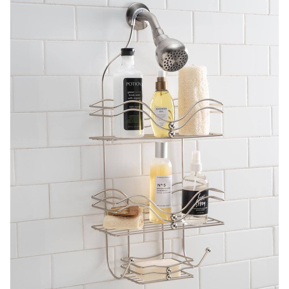 Bath Bliss Shower Caddy-Satin-Ocean 11.22 in. x 4.92 in. x 24.41 in. (3)