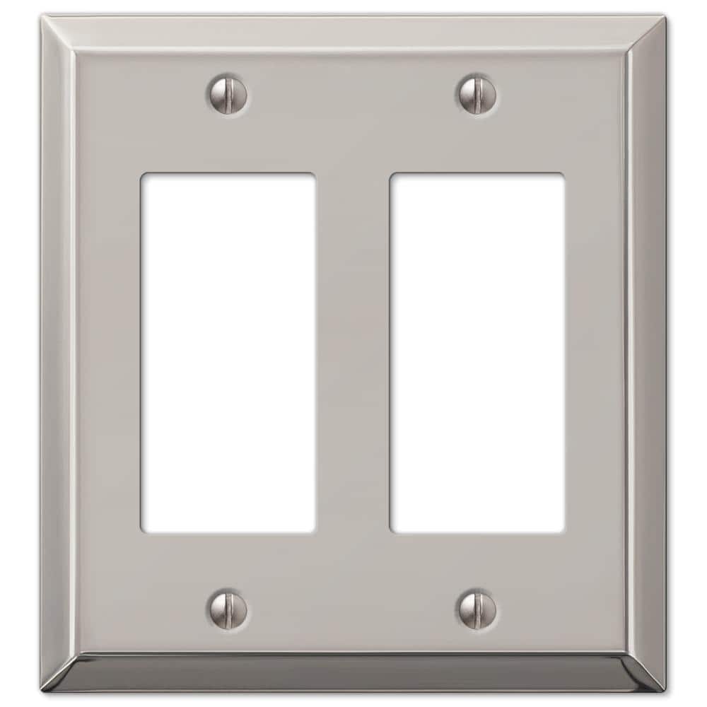 AMERELLE Metallic 2 Gang Rocker Steel Wall Plate - Polished Nickel