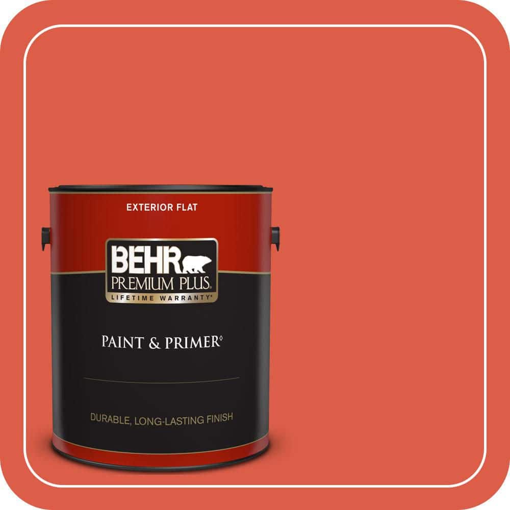 BEHR PREMIUM PLUS 1 gal. #P180-6 Pimento Flat Exterior Paint & Primer
