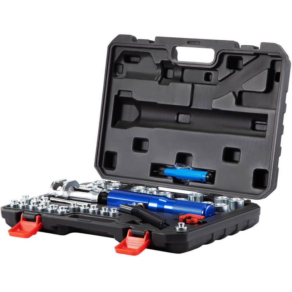 SKYSHALO 32 Pack Hydraulic Flaring Tool Kit, 45° Double Flaring Tool, Brake Repair Brake Flaring Tools for 3/16-1/2 in., Blue (1)