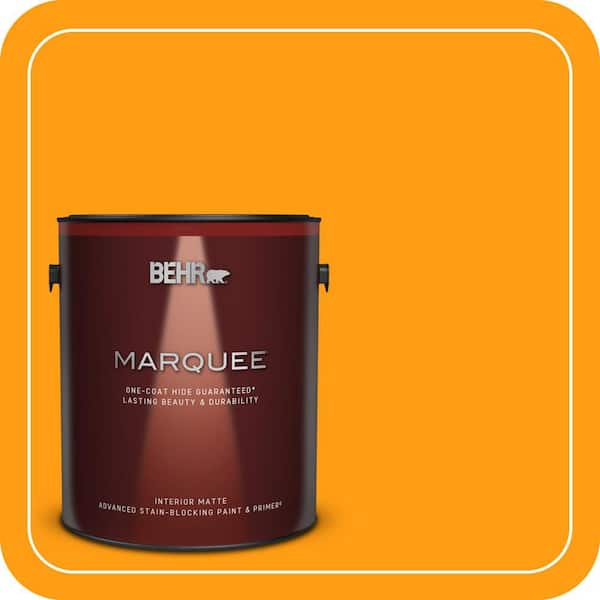 BEHR MARQUEE 1 gal. #S-G-290 Orange Peel Matte Interior Paint & Primer (2)