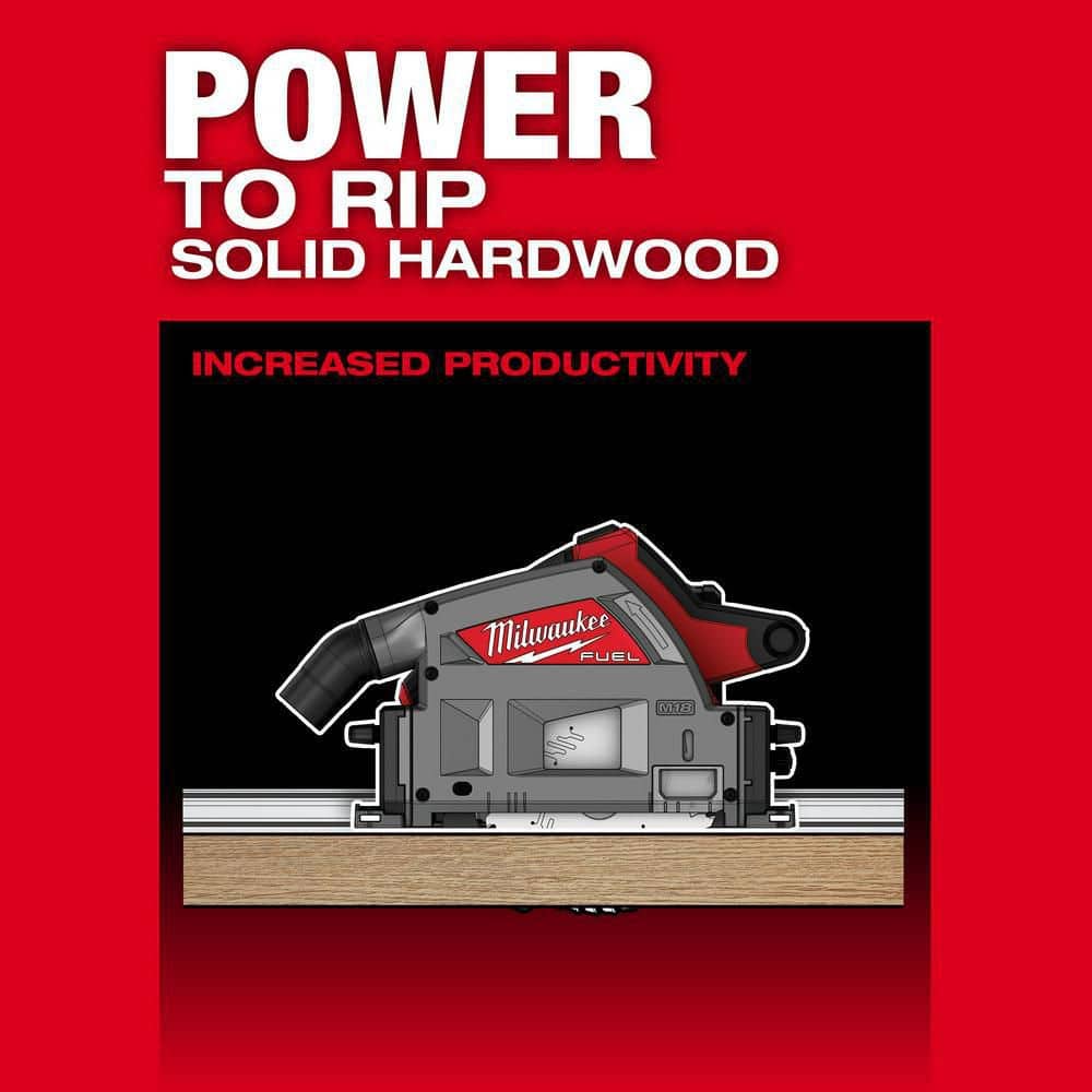 Milwaukee M18 FUEL 18V Lithium-Ion Cordless Brushless . Plunge Cut Track Saw with 31 in. Track Saw Guide Rail (4)