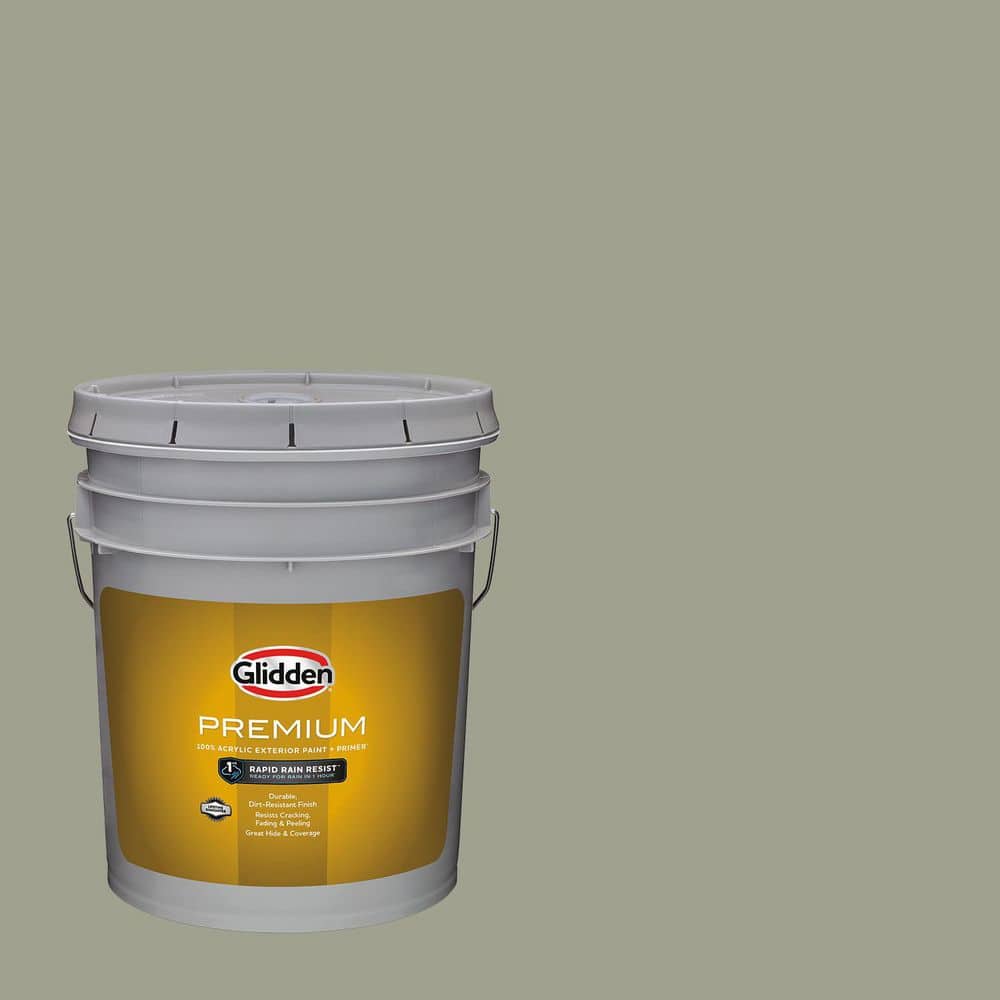 Glidden Premium 5 gal. PPG1028-4 Smoky Slate Flat Exterior Latex Paint