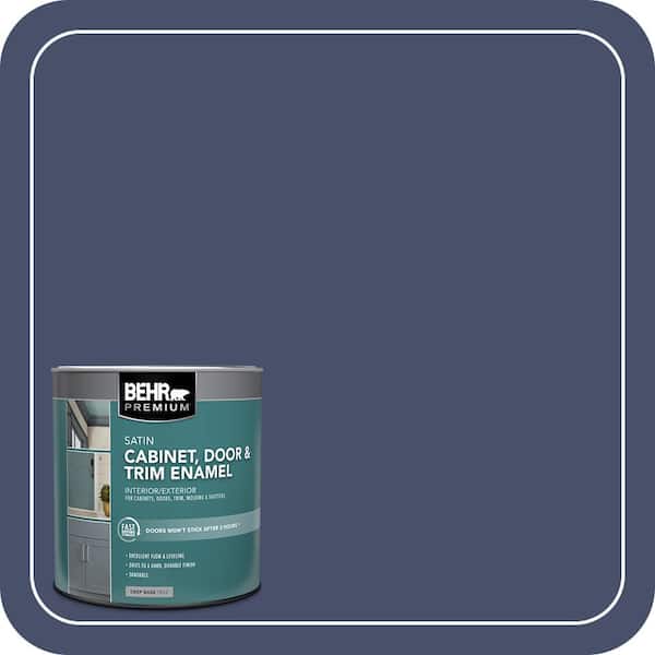 BEHR PREMIUM 1 qt. #M530-7 Elegant Navy Satin Enamel Interior/Exterior Cabinet, Door & Trim Paint (2)