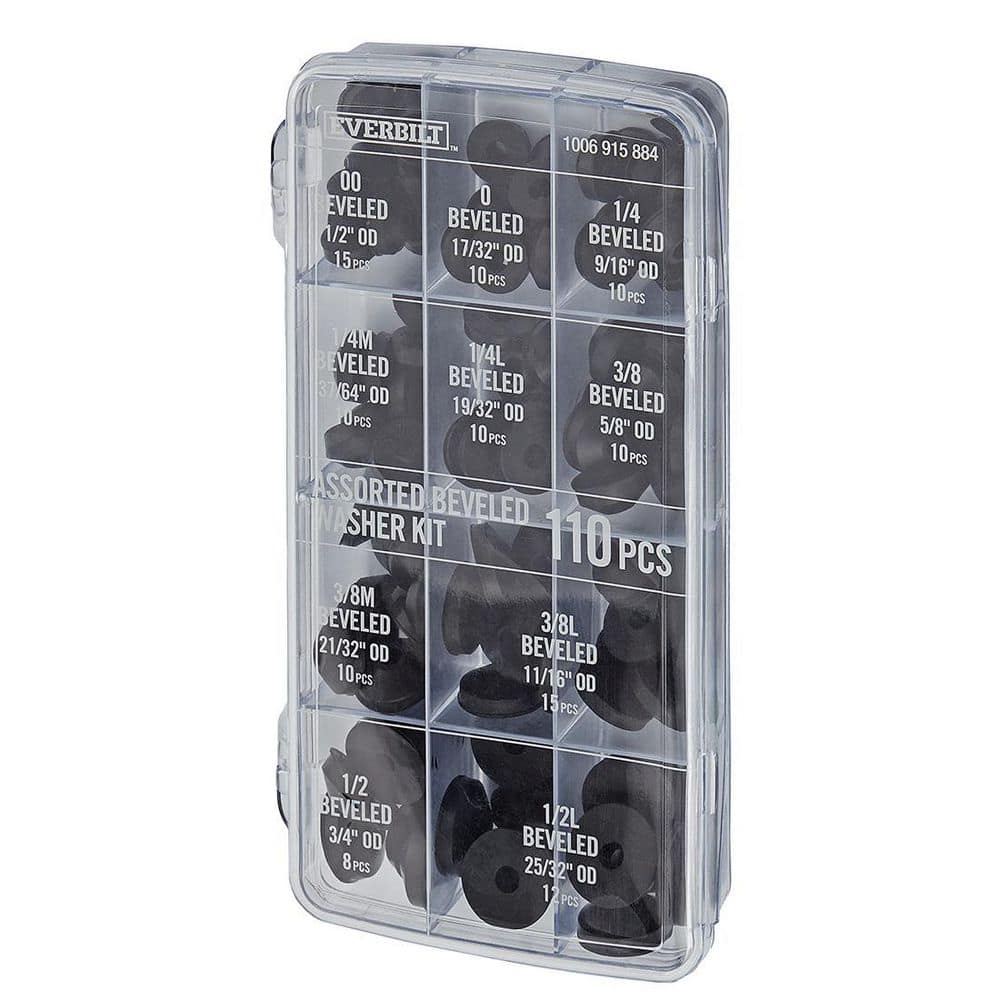 Everbilt Beveled Rubber Washer Pro Assortment Kit (110-Pieces)