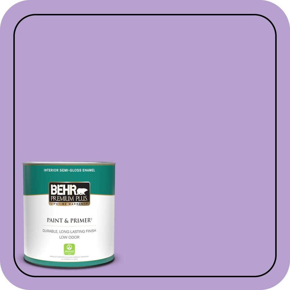 BEHR PREMIUM PLUS 1 qt. #P570-3 Flower Girl Semi-Gloss Enamel Low Odor Interior Paint & Primer