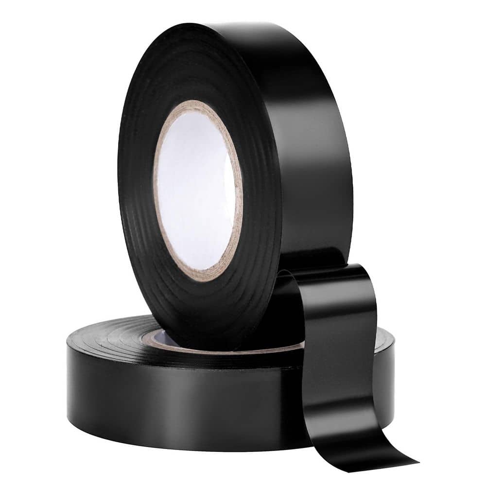 SKYSHALO 3/4 in. x 66 ft. 600-Volt Electrical Tape Black (1-Pack), General Purpose PVC Insulating Wire 0℉ to 221℉ Flame Retardant (1)