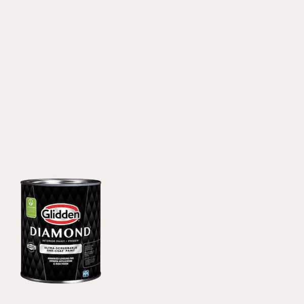 Glidden Diamond 1 qt. PPG1049-1 Snowy Mount Satin Interior Paint (2)