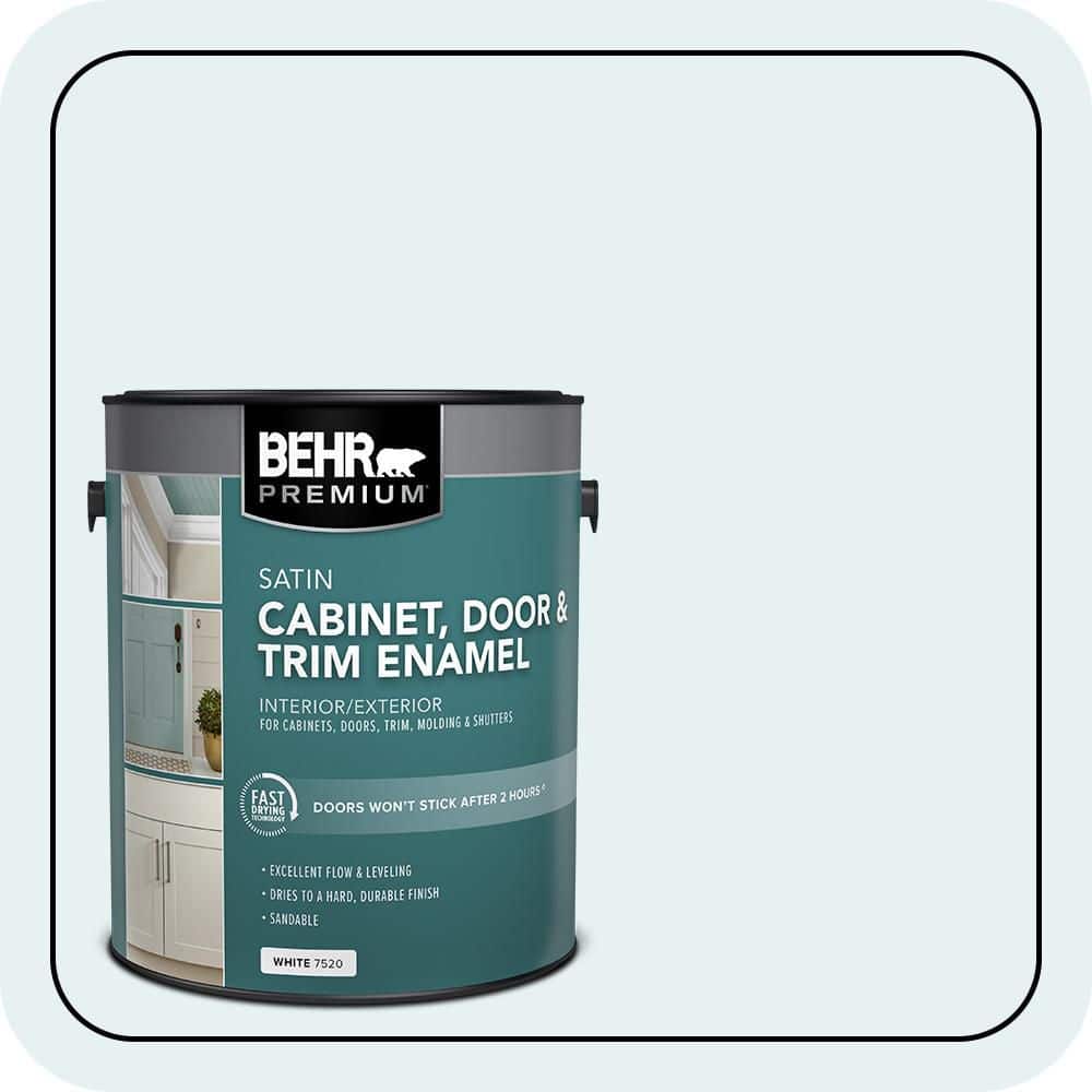 BEHR PREMIUM 1 gal. #BL-W04 Ethereal White Satin Enamel Interior/Exterior Cabinet, Door & Trim Paint