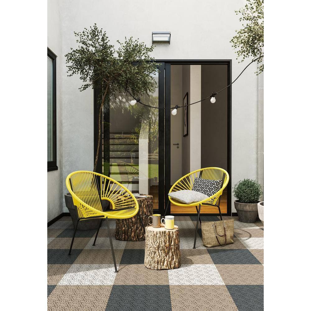 Bergo Unique 1.24 ft. x 1.24 ft. PVC Garage Floor Tile in Sandstorm (14 Tiles per Case) (2)