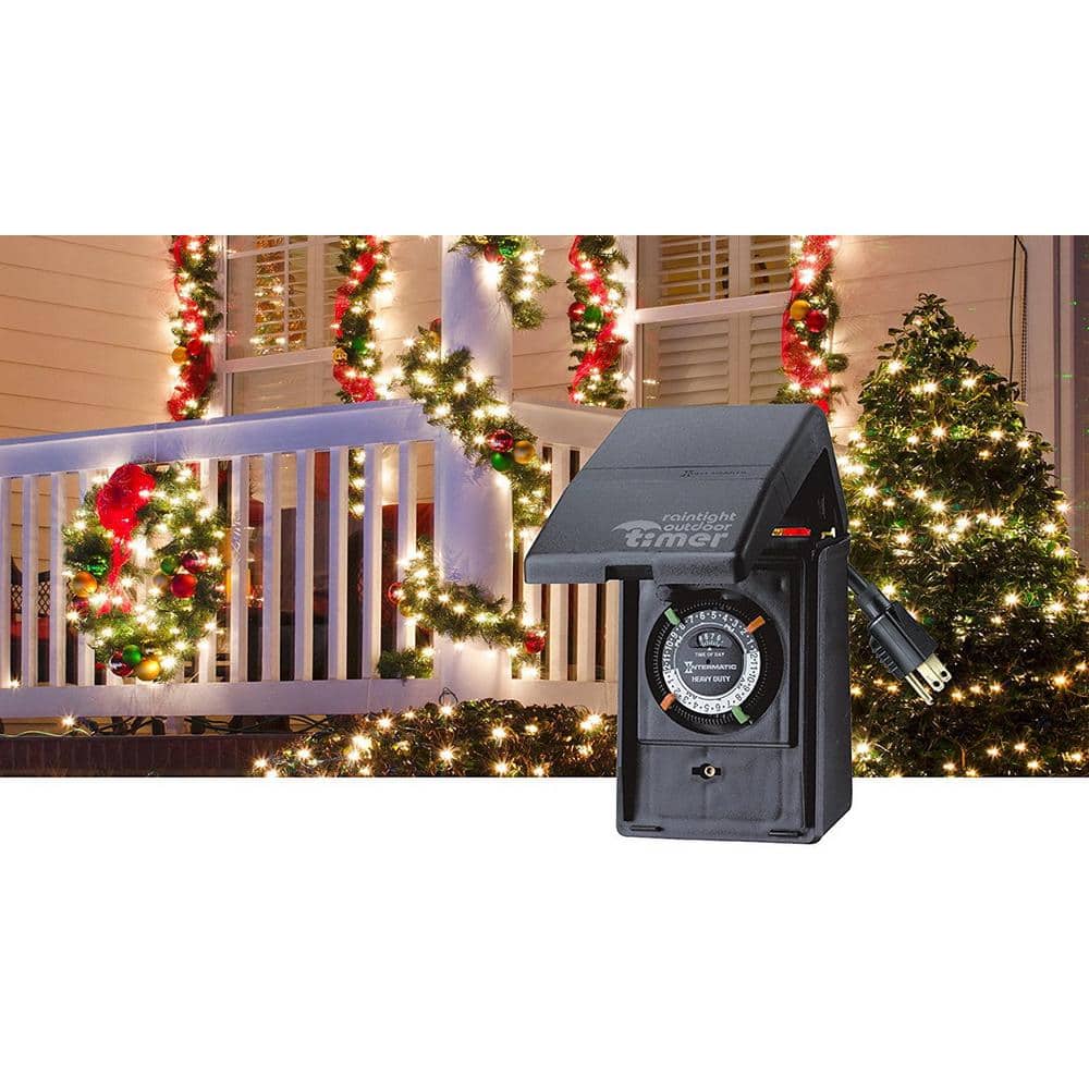 Intermatic 15 Amp 24-Hour Outdoor Timer for Lights, Pumps and Decorations, Black (3)
