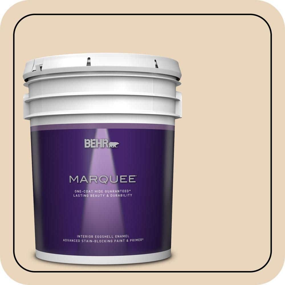 BEHR MARQUEE 5 gal. #N280-2 Writers Parchment Eggshell Enamel Interior Paint & Primer
