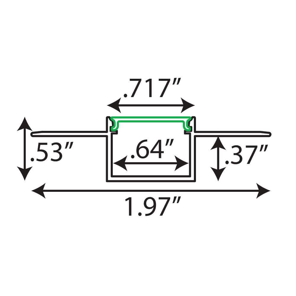Outwater 3-Pack 0.53 in. D x 1.97 in. W x 39 in. L Finished Aluminum U Channel Moulding Drywall Mount for LED Lighting Straight (3)