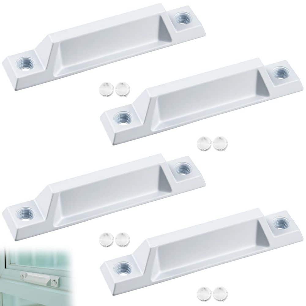 Numhew 4-Pack Luxury Die-Cast Zinc Window Sash Lifter, Pure White Invisible Replacement for Double-Hung Windows (1)