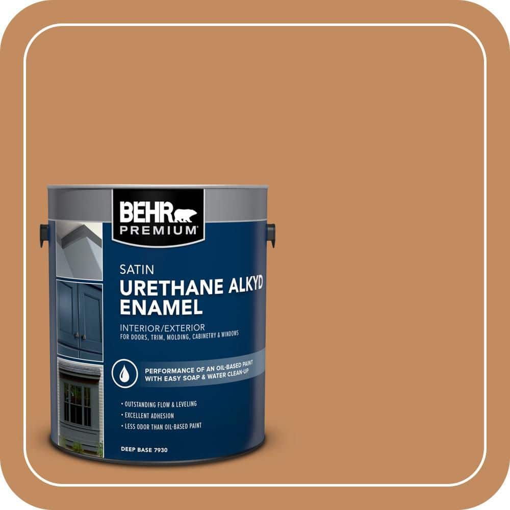 BEHR PREMIUM 1 gal. #PPU3-13 Glazed Ginger Urethane Alkyd Satin Enamel Interior/Exterior Paint