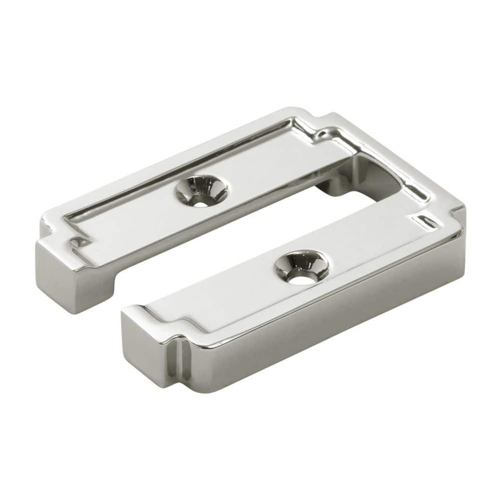 BELWITH-KEELER Coventry Collection Hook Backplate 2.31 Inch x 1.75 Inch Polished Nickel Finish Cabinet Backplate