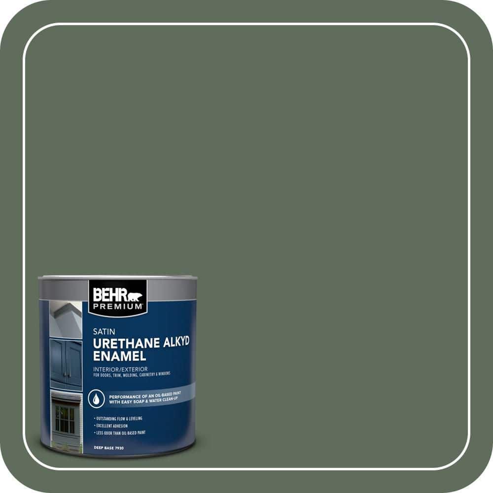 BEHR PREMIUM 1 qt. #N400-6 Terrarium Satin Enamel Urethane Alkyd Interior/Exterior Paint