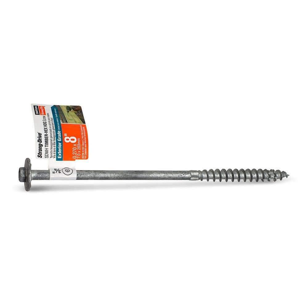 Simpson Strong-Tie 0.276 in. x 8 in. Strong-Drive SDWH Timber-Hex HDG Wood Screw