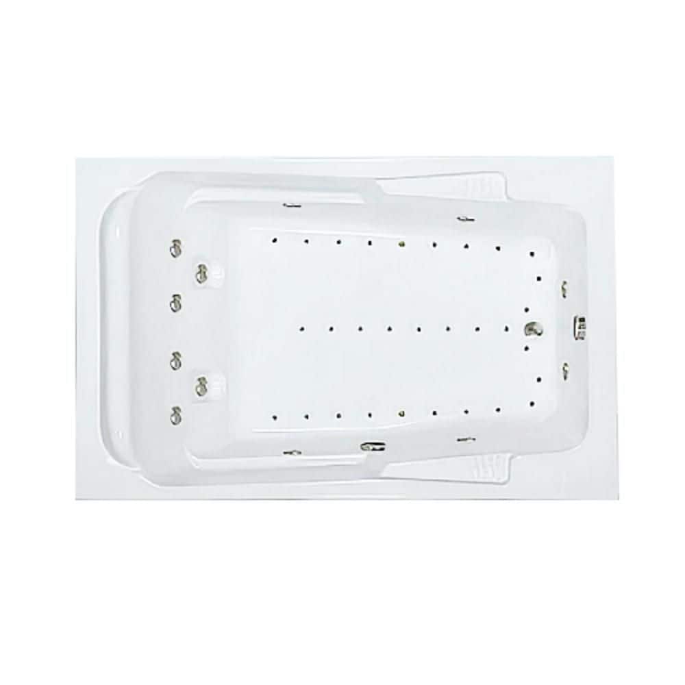 Comfortflo 72 in. x 48 in. Acrylic Rectangular Alcove Whirlpool and Air Bathtub with Reversible Drain in Biscuit (2)