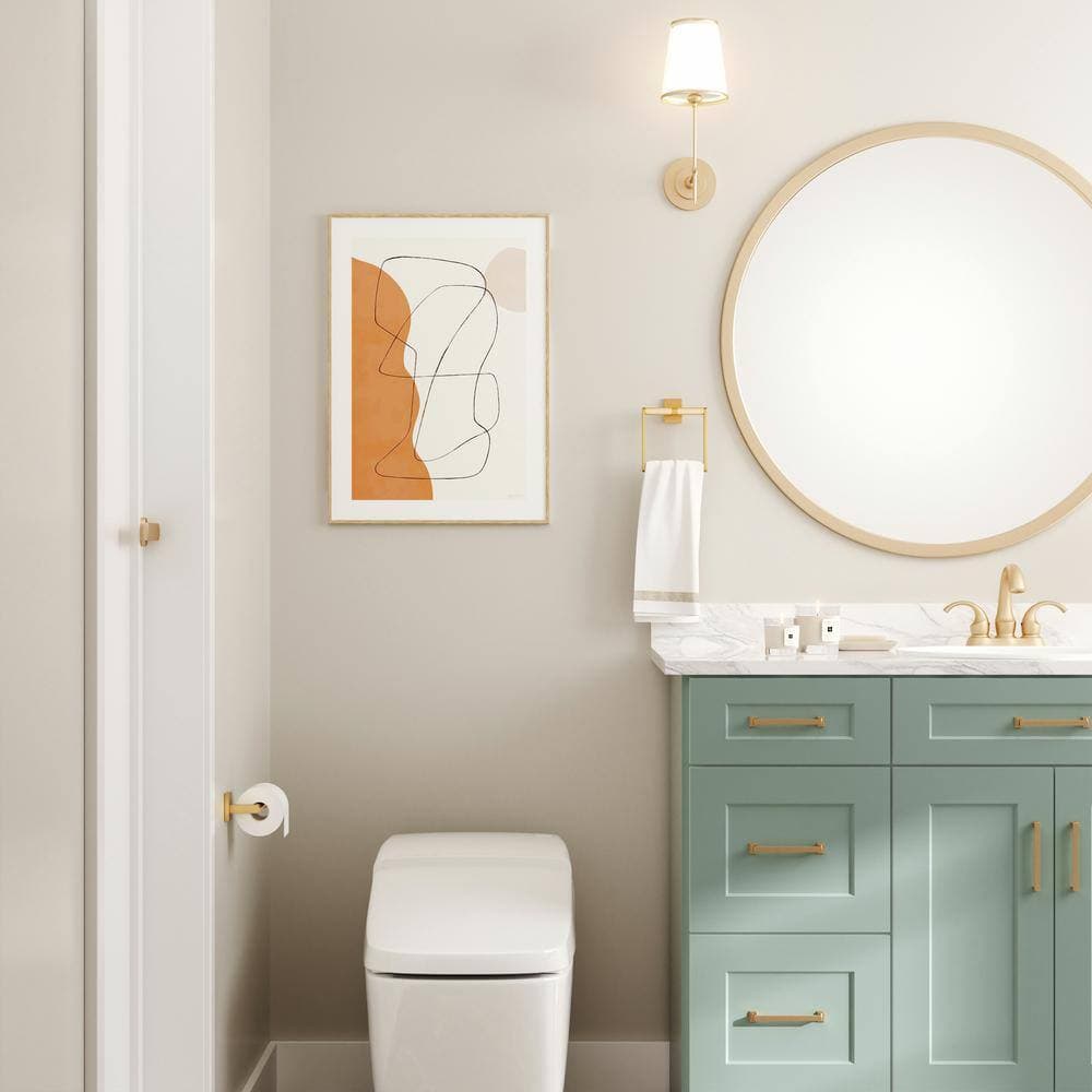 HOMLUX 3-Piece Bath Hardware Set with 24 in. Towel Bar, Toilet Paper Holder and Towel Ring in Brass (2)