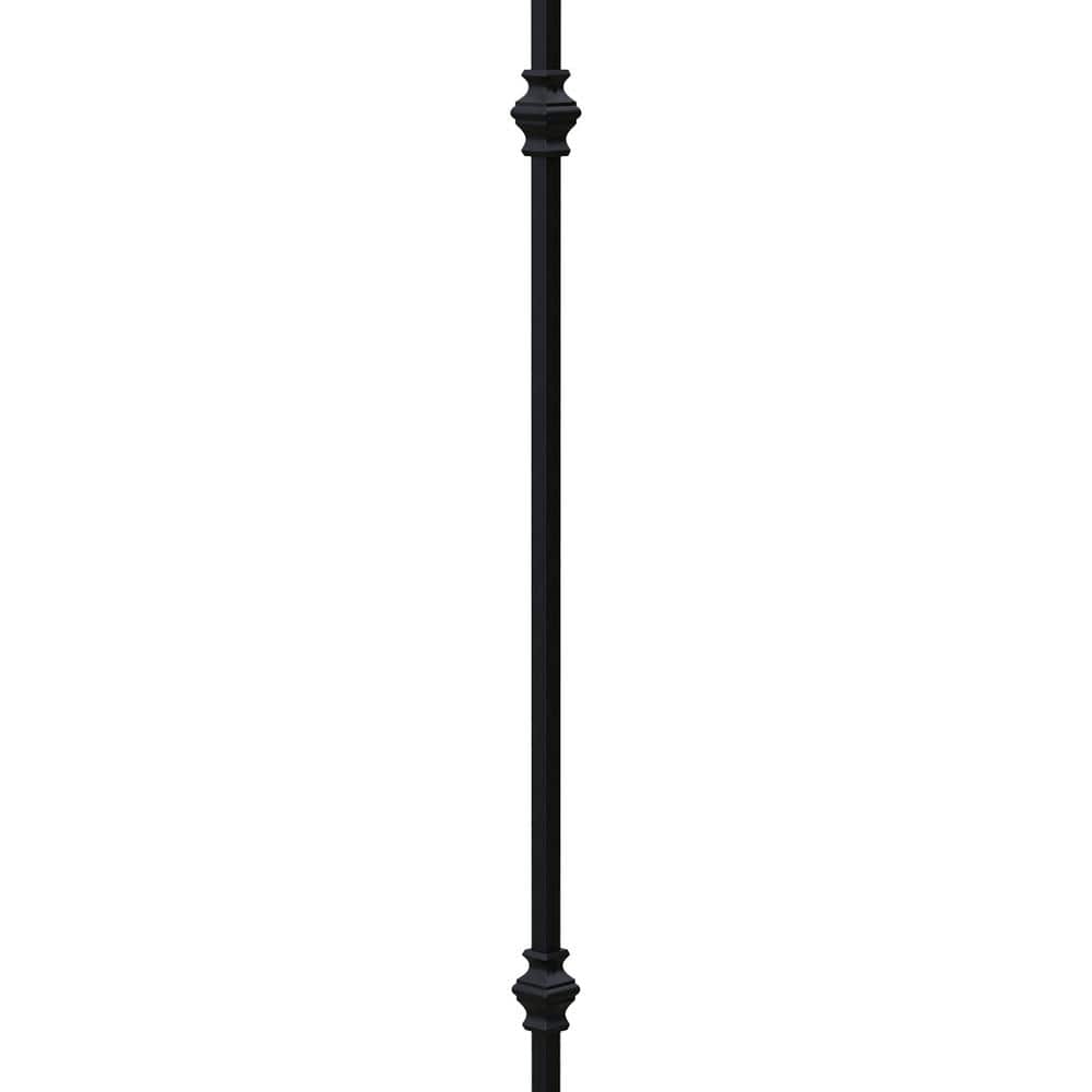 EVERMARK Stair Parts 44 in. x 1/2 in. Satin Black Double Knuckle Iron Baluster for Stair Remodel (2)