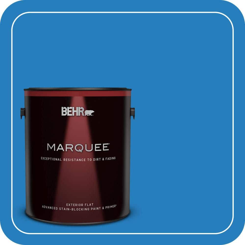 BEHR MARQUEE 1 gal. #P510-6 Brilliant Blue Flat Exterior Paint & Primer