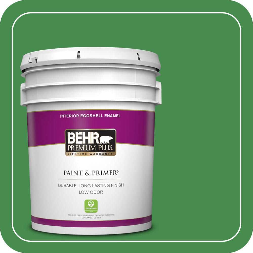 BEHR PREMIUM PLUS 5 gal. #MQ4-48 Planet Green Eggshell Enamel Low Odor Interior Paint & Primer
