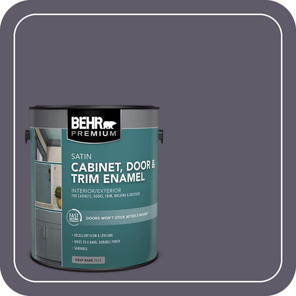 BEHR PREMIUM 1 gal. #S570-7A Plush Purple Satin Enamel Interior/Exterior Cabinet, Door & Trim Paint