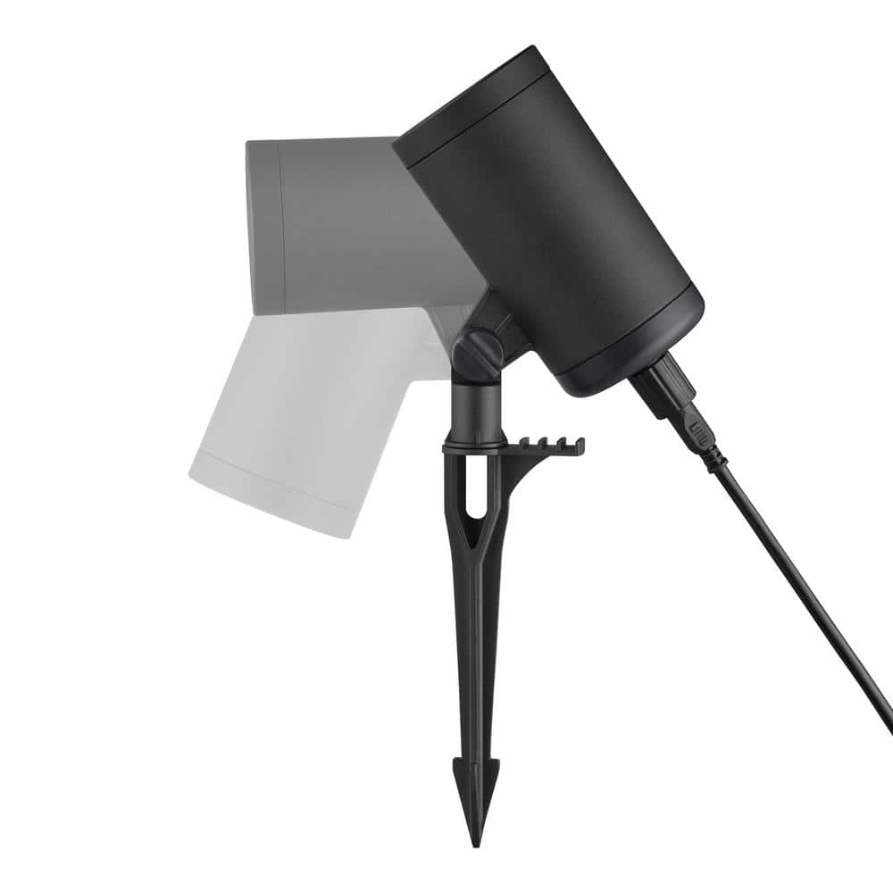 Hampton Bay Smart Black RGBw Hardwired Integrated LED Outdoor Spotlight Kit with Transformer Powered by Hubspace (2-Pack) (4)