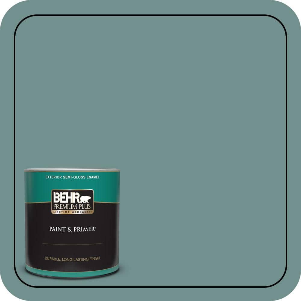 BEHR PREMIUM PLUS 1 qt. #PPU12-03 Dragonfly Semi-Gloss Enamel Exterior Paint & Primer