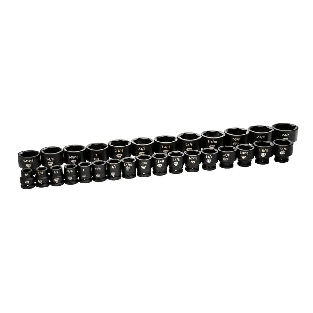 GEARWRENCH 3/4 in. Drive 6-Point SAE Shallow Impact Socket Set with Storage Case (29-Piece) (3)