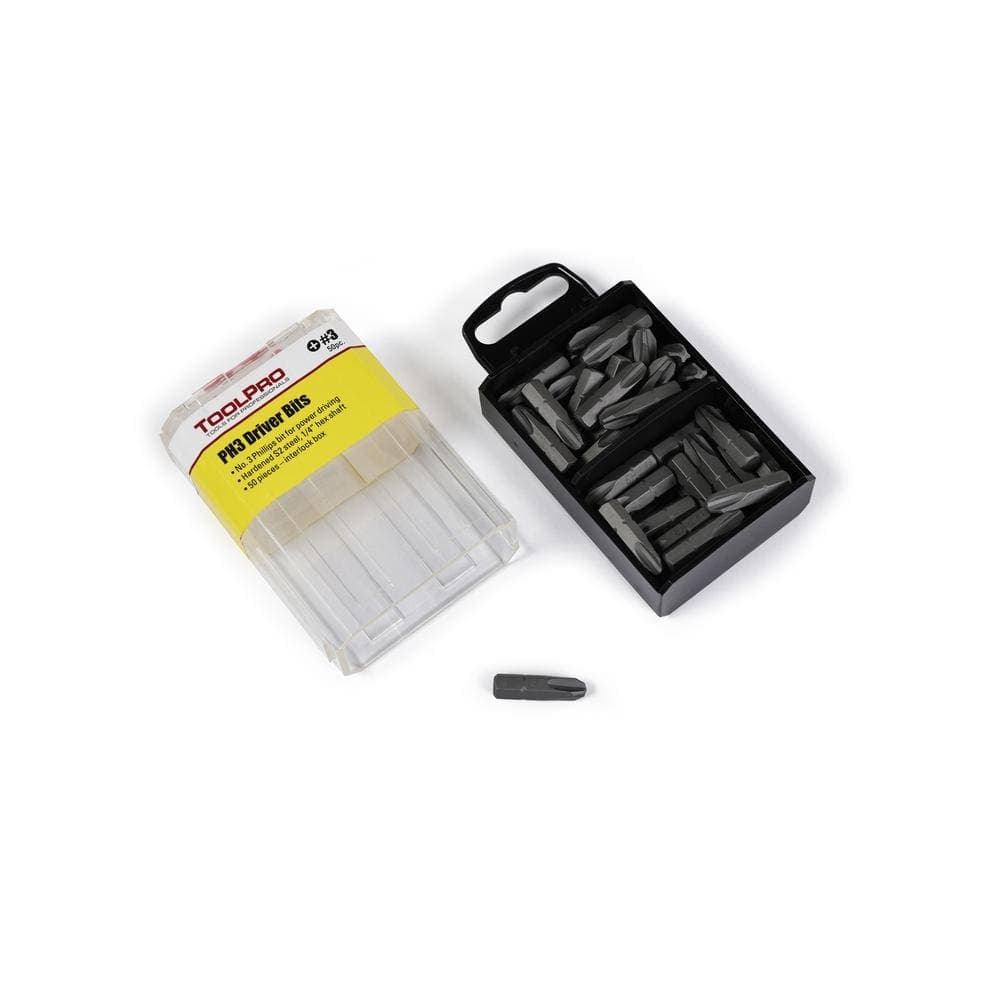 ToolPro 3 Alloy Steel Phillips Bits in Interlocking Storage Box (50-Piece) (1)
