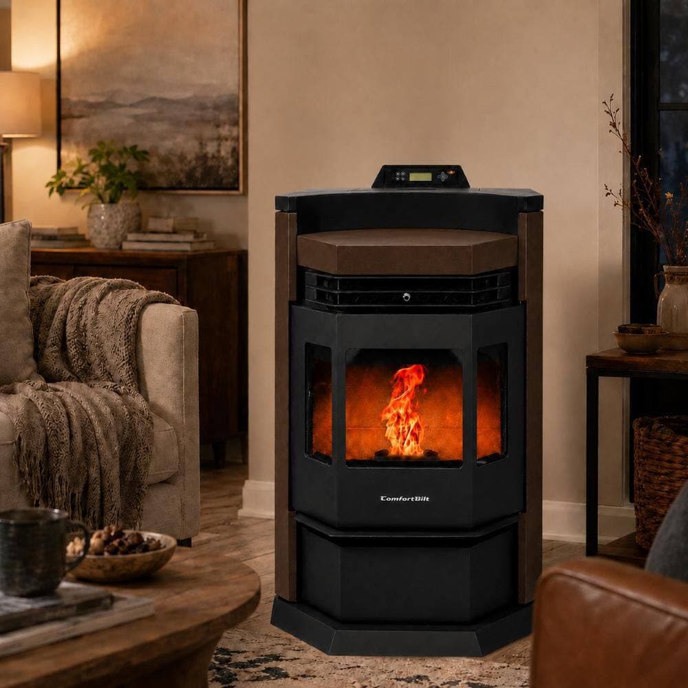 ComfortBilt 2,800 sq. ft.  Pellet Stove with a 80 lbs. Hopper in Bronze (3)