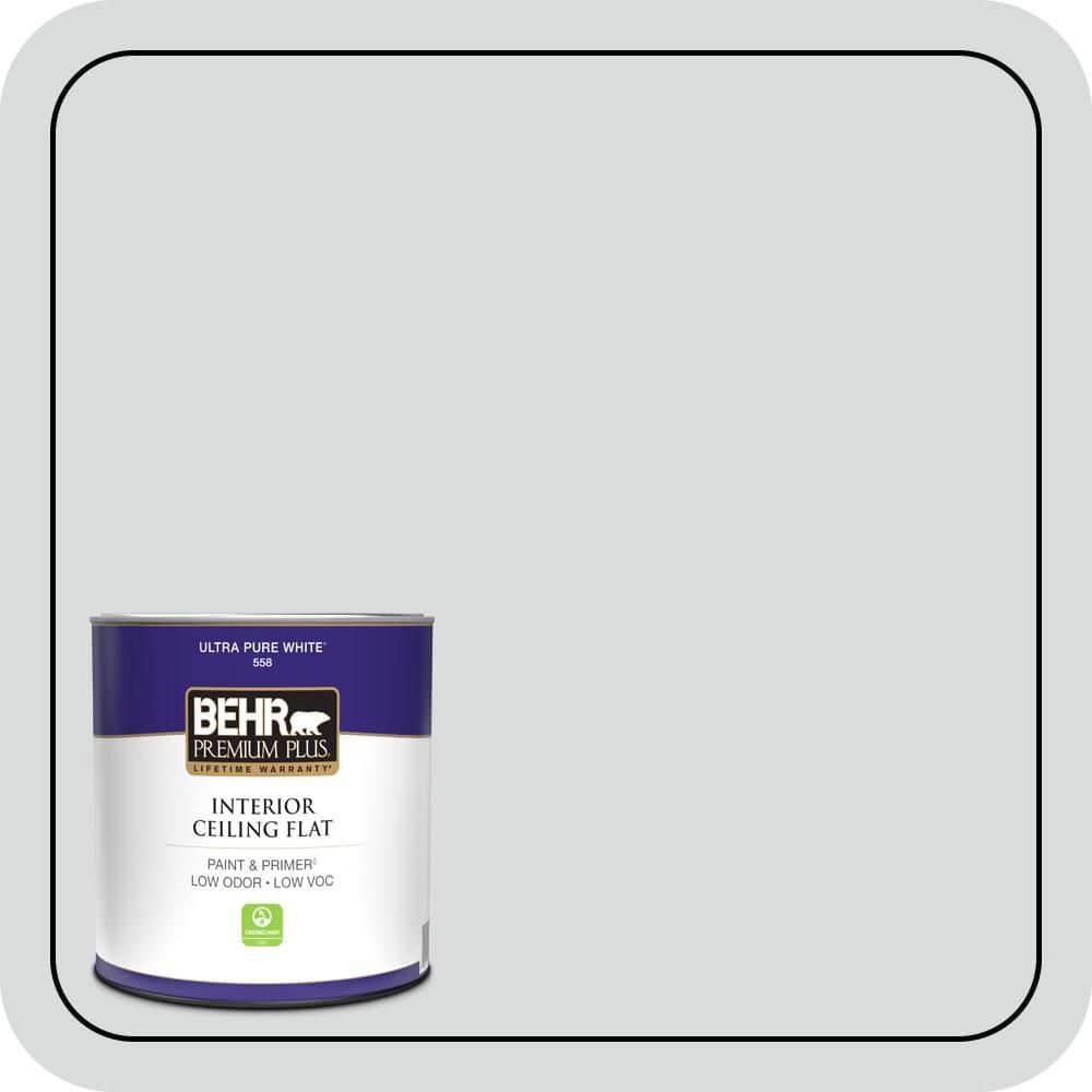 BEHR PREMIUM PLUS 1 qt. #PPU26-14 Drizzle Ceiling Flat Interior Paint & Primer (1)